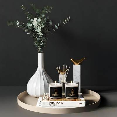 现代书籍花瓶香薰蜡烛摆件